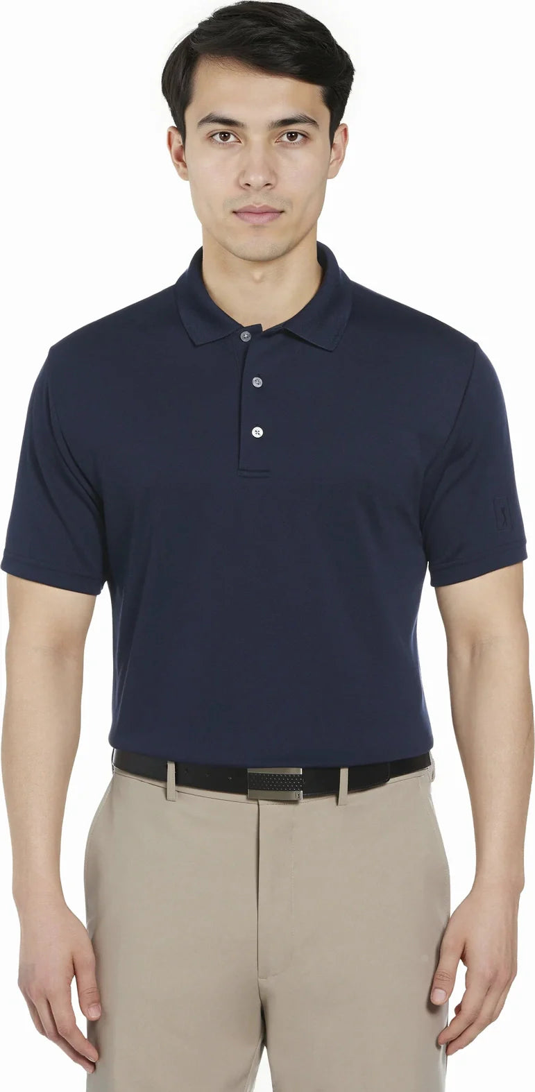 Pga Tour Pgm001 Short Sleeve Airflux Solid Mesh Polo - True Navy - Adult s