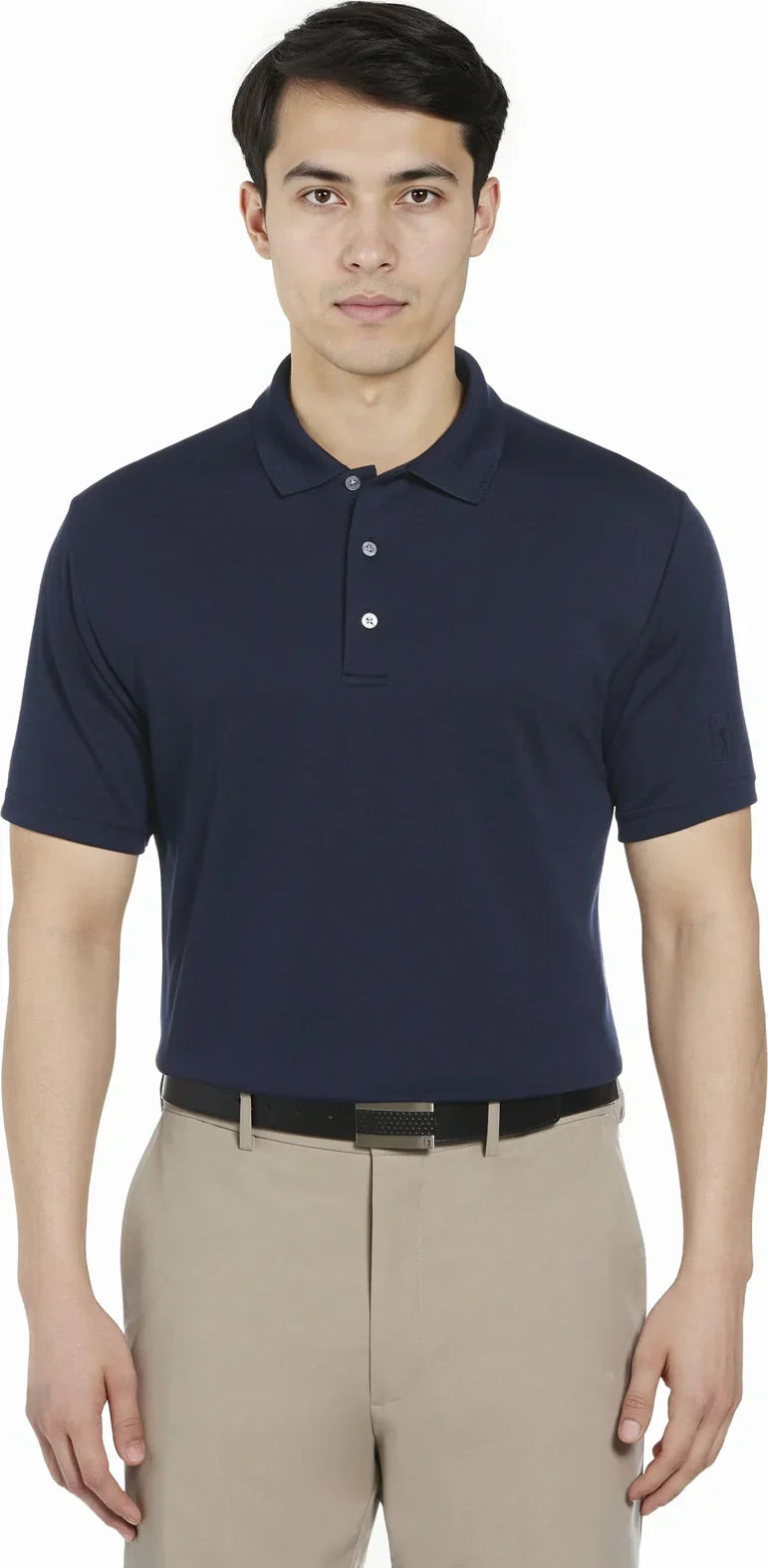 Pga Tour Pgm001 Short Sleeve Airflux Solid Mesh Polo - True Navy