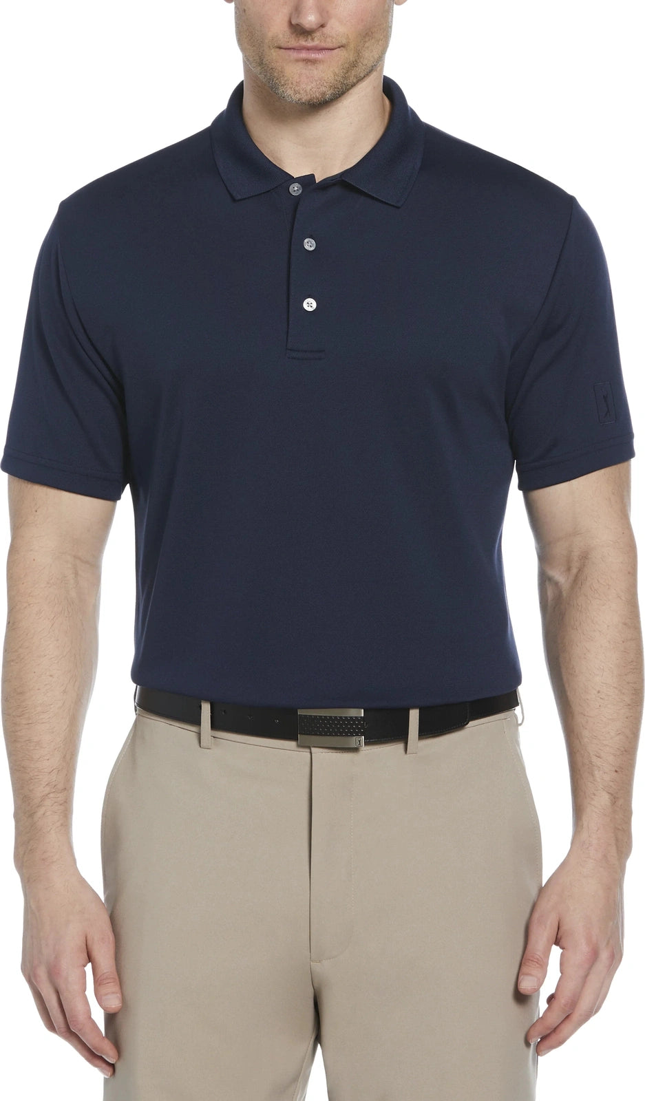 Pga Tour Pgm001 Short Sleeve Airflux Solid Mesh Polo - True Navy