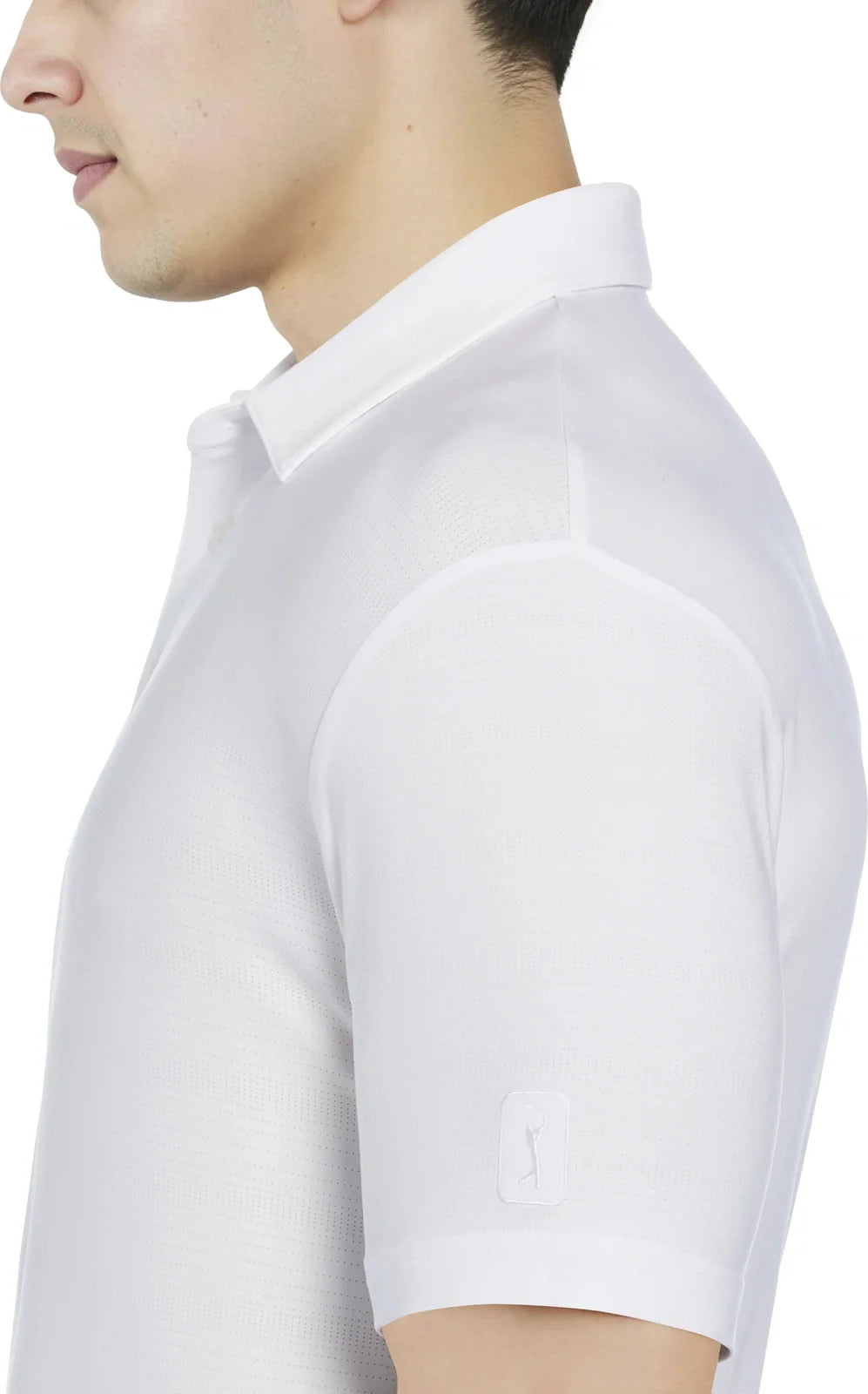 Pga Tour Pgm002 Short Sleeve Jaspe Airflux Polo with Self Collar - Bright White