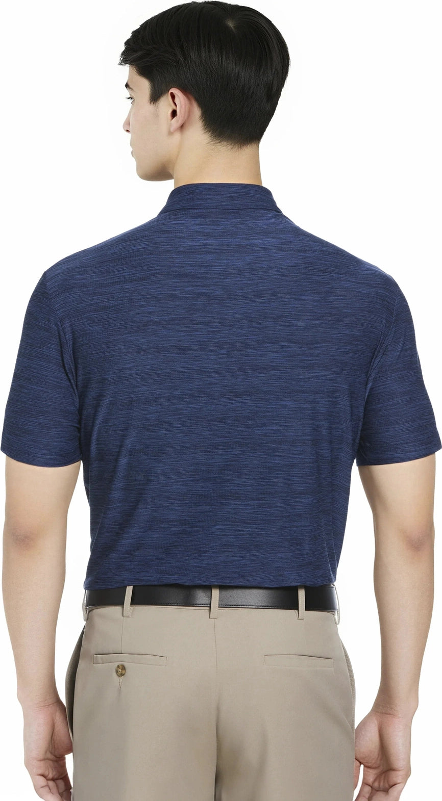 Pga Tour Pgm002 Short Sleeve Jaspe Airflux Polo with Self Collar - Peacoat Htr