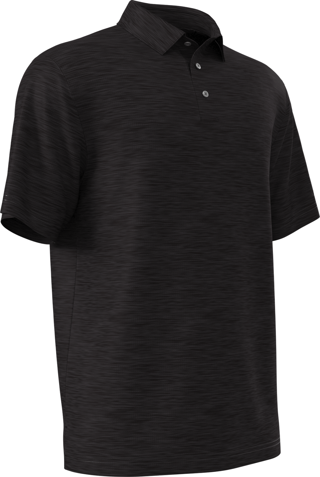 Pga Tour Pgm002 Short Sleeve Jaspe Airflux Polo with Self Collar - Caviar Htr