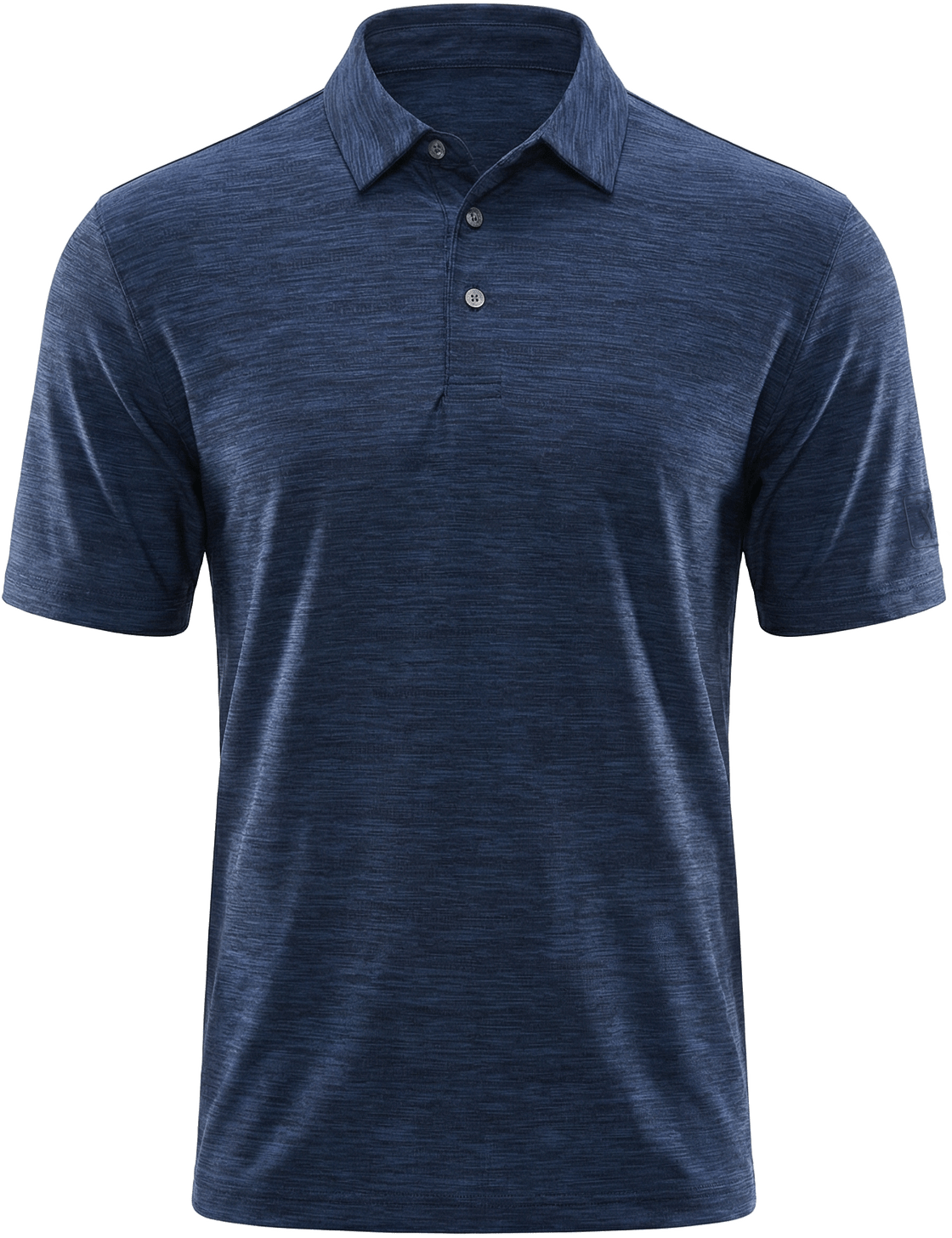 Pga Tour Pgm002 Short Sleeve Jaspe Airflux Polo with Self Collar - Peacoat Htr