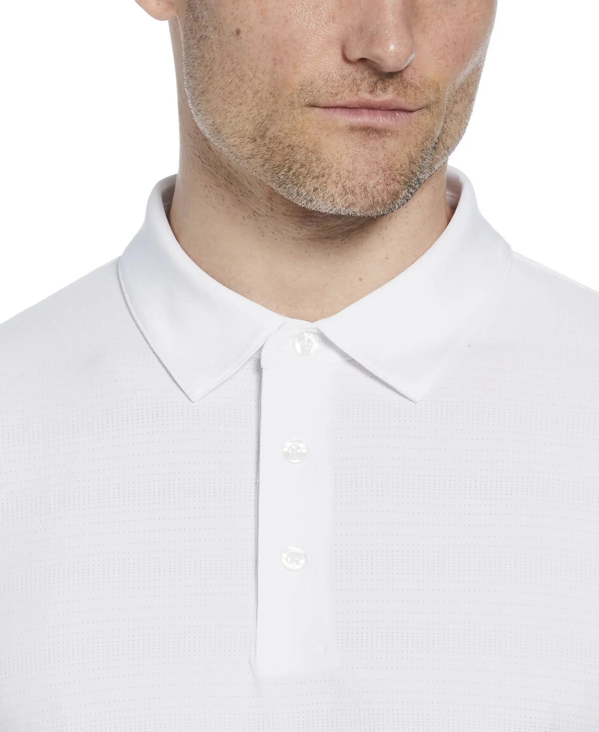 Pga Tour Pgm002 Short Sleeve Jaspe Airflux Polo with Self Collar - Bright White