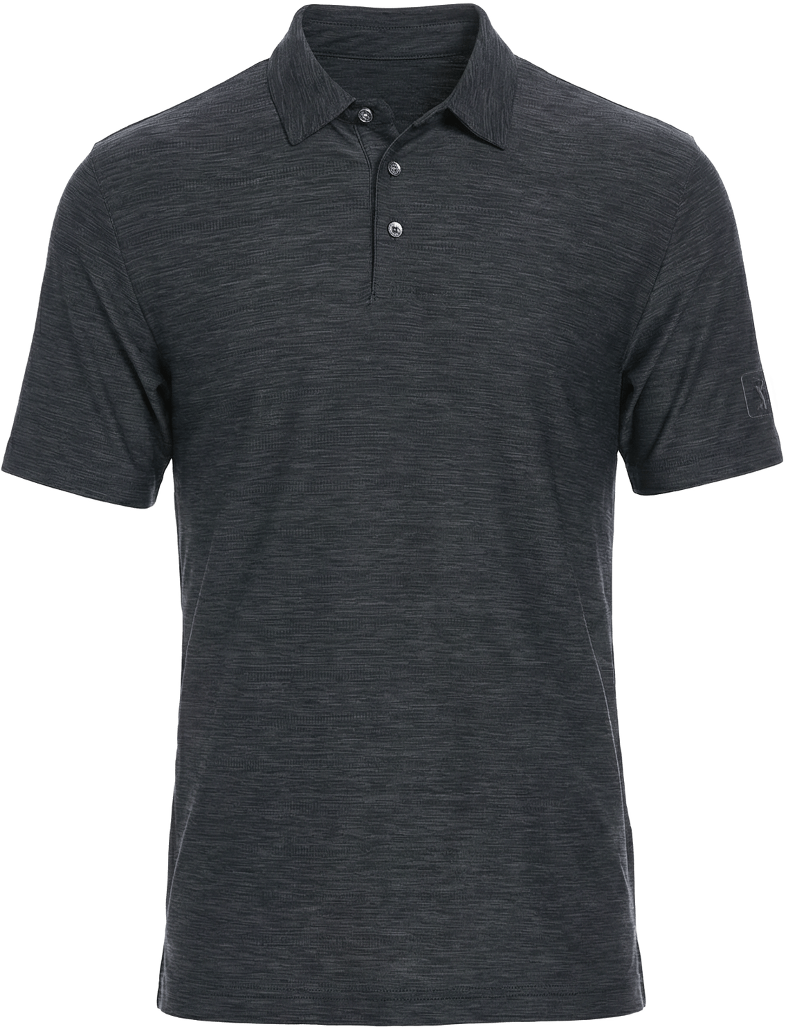 Pga Tour Pgm002 Short Sleeve Jaspe Airflux Polo with Self Collar - Caviar Htr