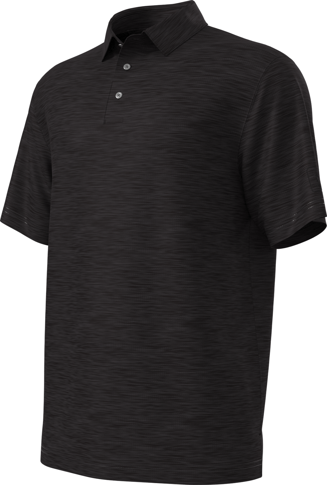 Pga Tour Pgm002 Short Sleeve Jaspe Airflux Polo with Self Collar - Caviar Htr