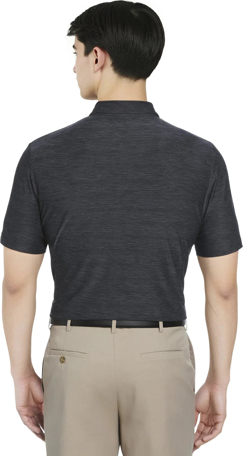 Pga Tour Pgm002 Short Sleeve Jaspe Airflux Polo with Self Collar - Caviar Htr