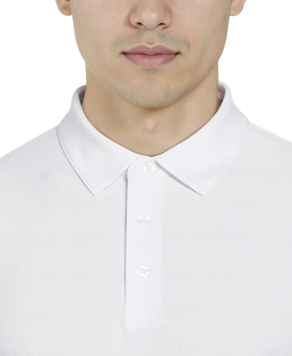 Pga Tour Pgm002 Short Sleeve Jaspe Airflux Polo with Self Collar - Bright White