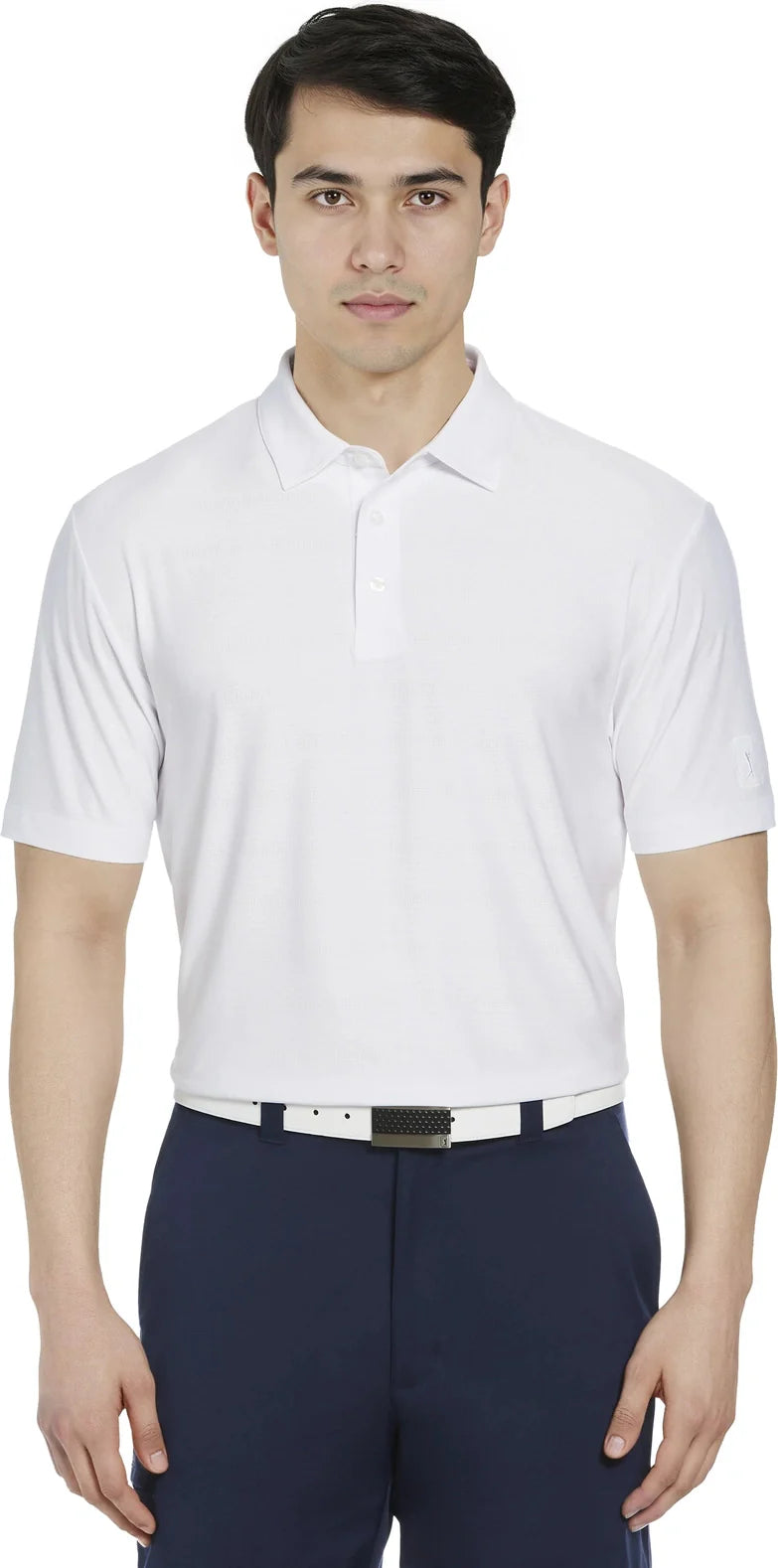 Pga Tour Pgm002 Short Sleeve Jaspe Airflux Polo with Self Collar - Bright White - Adult s