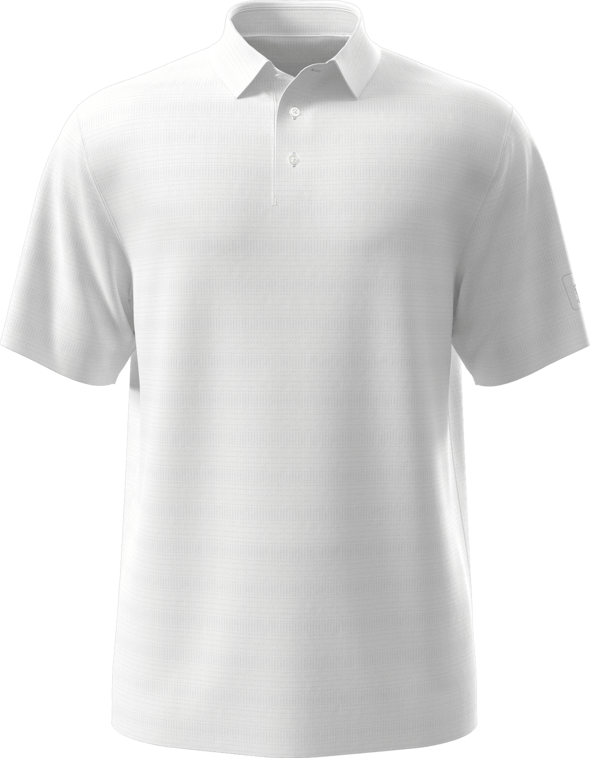 Pga Tour Pgm002 Short Sleeve Jaspe Airflux Polo with Self Collar - Bright White