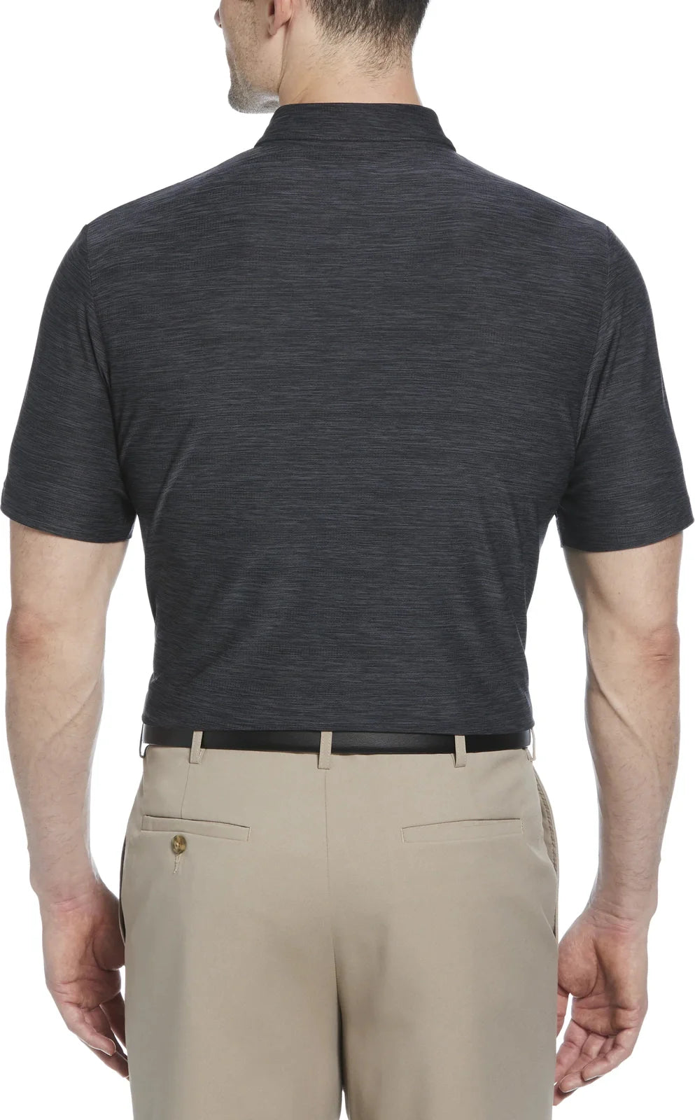 Pga Tour Pgm002 Short Sleeve Jaspe Airflux Polo with Self Collar - Caviar Htr