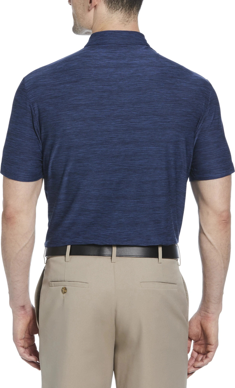 Pga Tour Pgm002 Short Sleeve Jaspe Airflux Polo with Self Collar - Peacoat Htr
