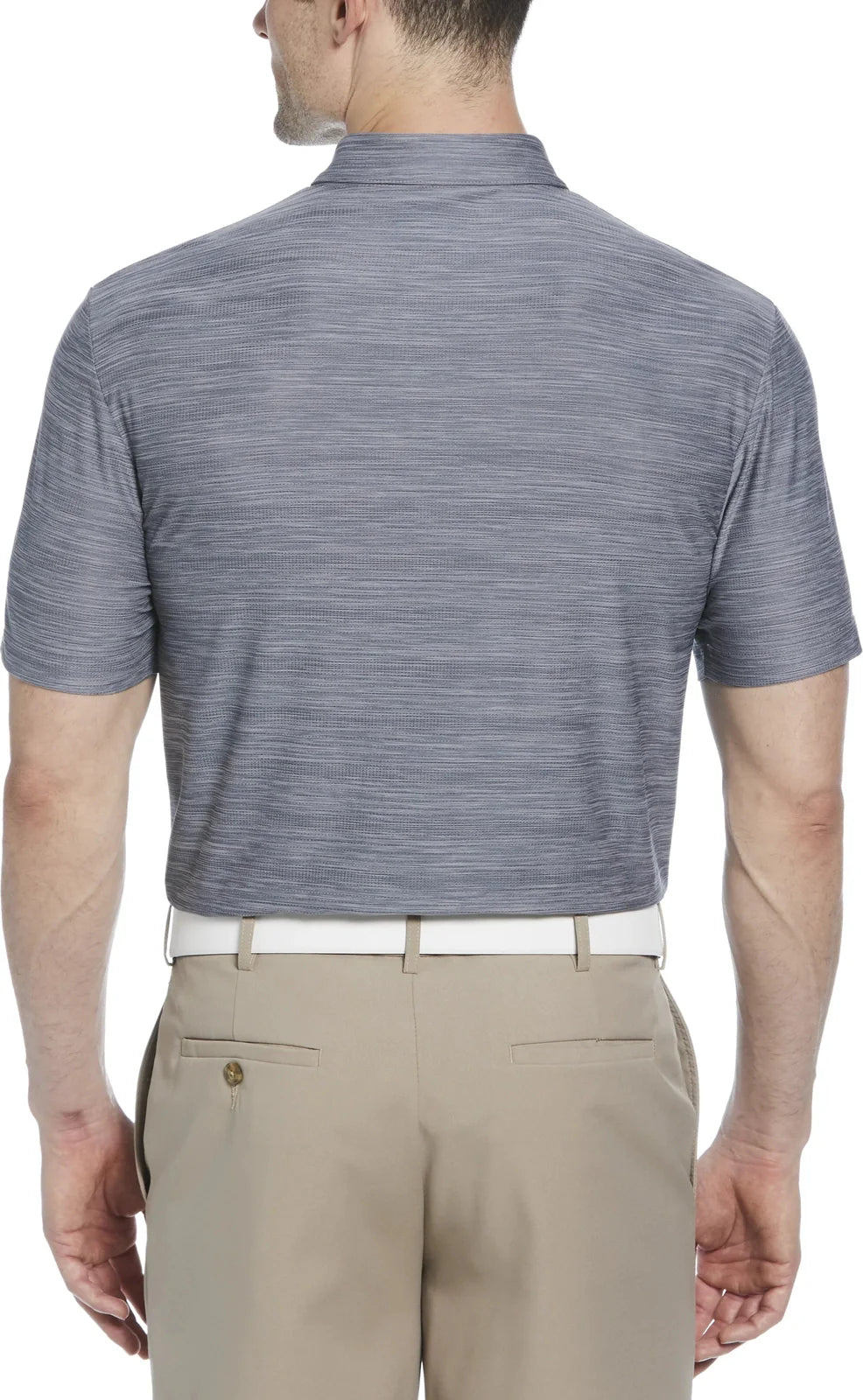 Pga Tour Pgm002 Short Sleeve Jaspe Airflux Polo with Self Collar - Med Flagstone Htr
