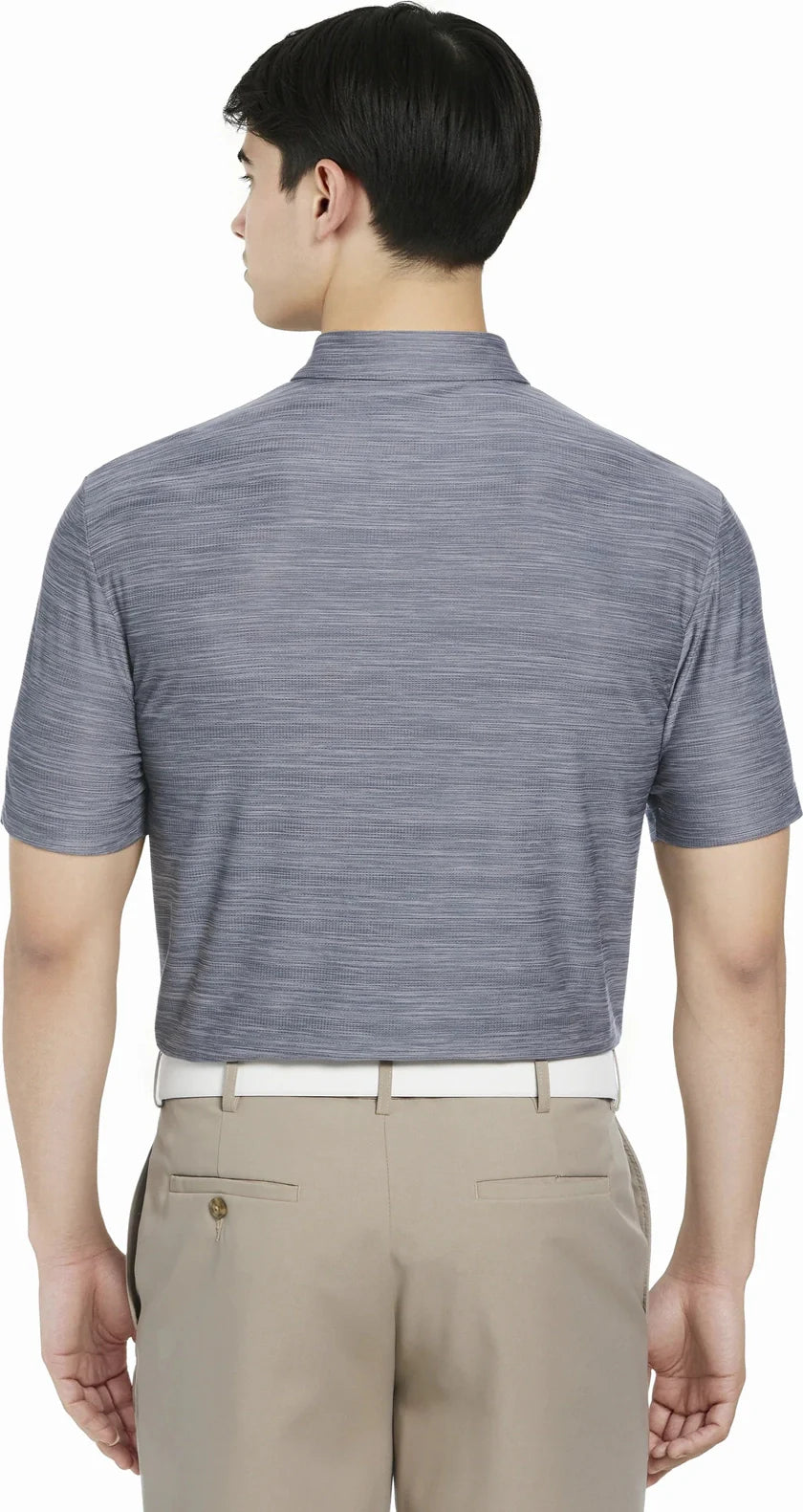 Pga Tour Pgm002 Short Sleeve Jaspe Airflux Polo with Self Collar - Med Flagstone Htr