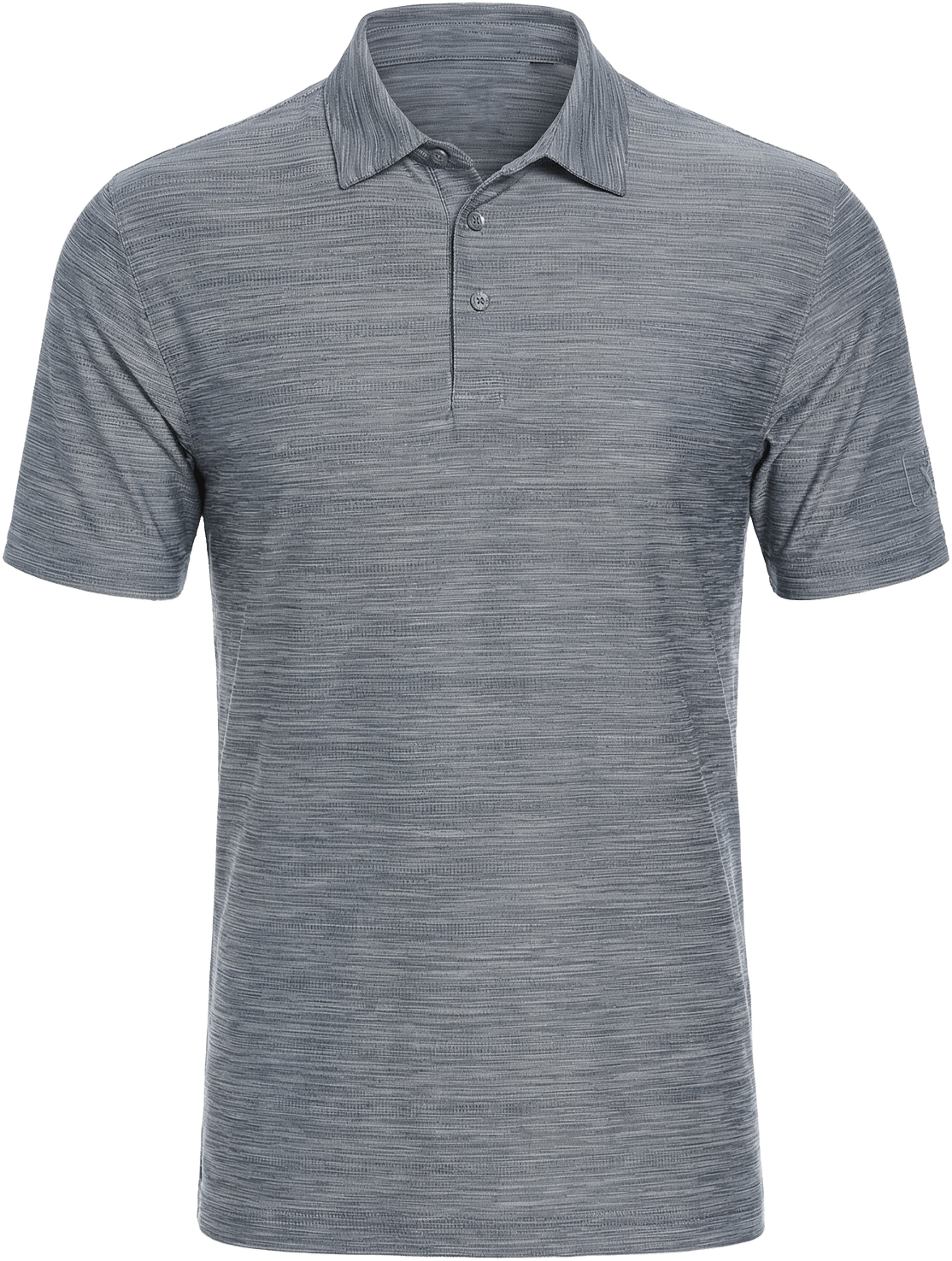 Pga Tour Pgm002 Short Sleeve Jaspe Airflux Polo with Self Collar - Med Flagstone Htr