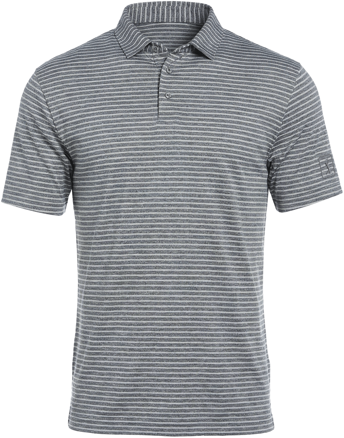 Pga Tour Pgm003 Short Sleeve Heather Strip Feeder Polo - Grey Htr