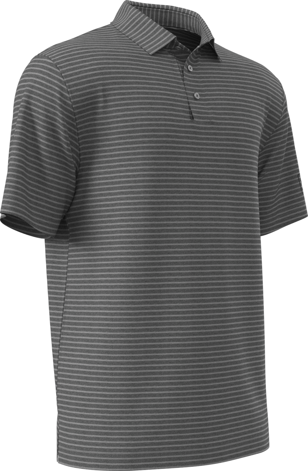 Pga Tour Pgm003 Short Sleeve Heather Strip Feeder Polo - Grey Htr