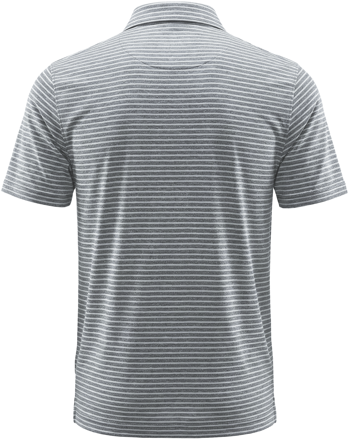 Pga Tour Pgm003 Short Sleeve Heather Strip Feeder Polo - Grey Htr