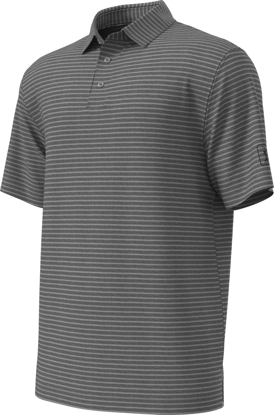 Pga Tour Pgm003 Short Sleeve Heather Strip Feeder Polo - Grey Htr