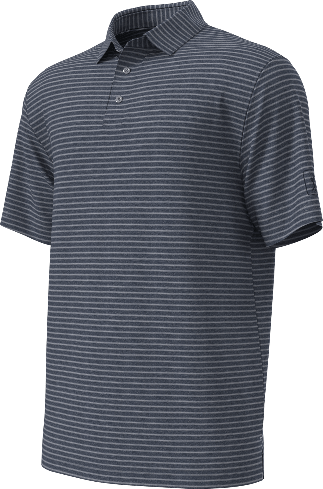 Pga Tour Pgm003 Short Sleeve Heather Strip Feeder Polo - Peacoat Htr