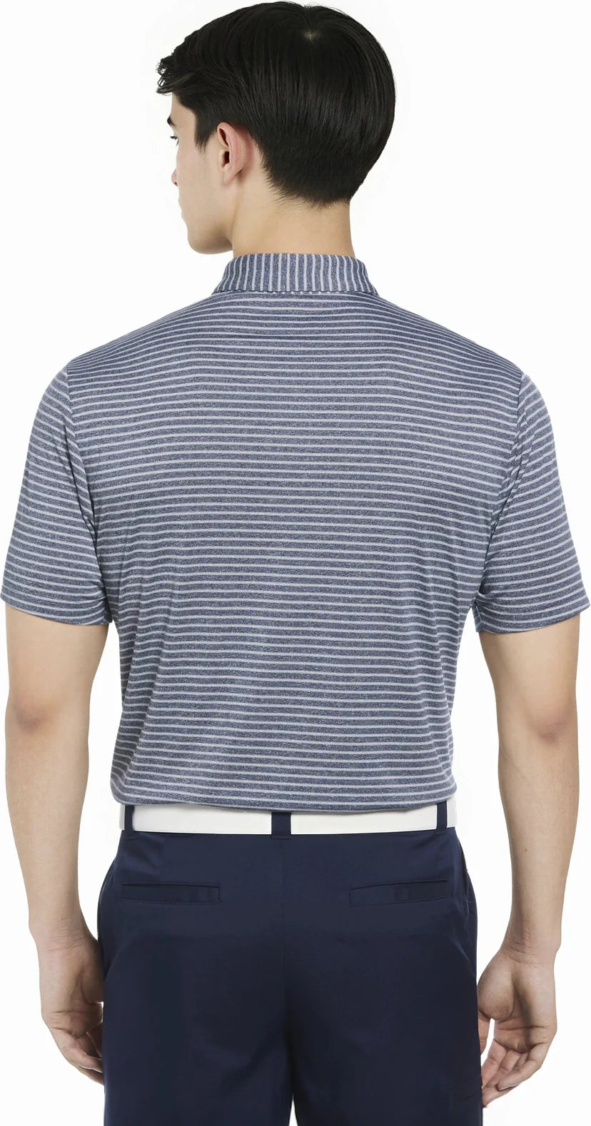 Pga Tour Pgm003 Short Sleeve Heather Strip Feeder Polo - Peacoat Htr - Adult s