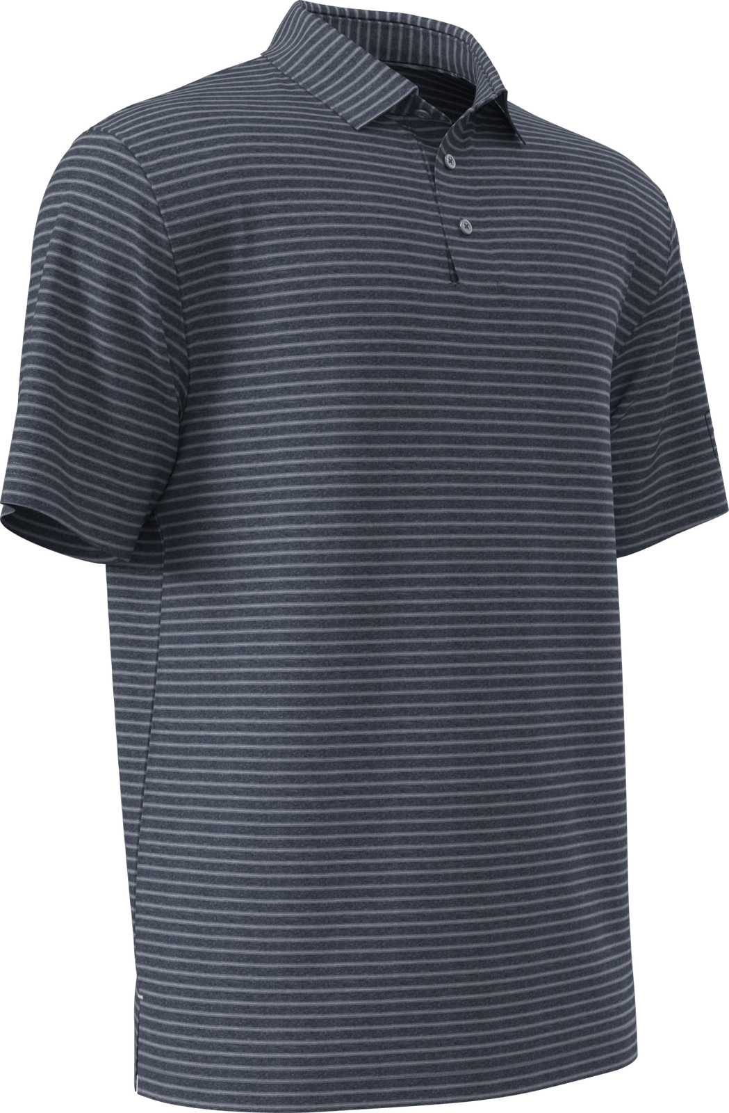 Pga Tour Pgm003 Short Sleeve Heather Strip Feeder Polo - Peacoat Htr