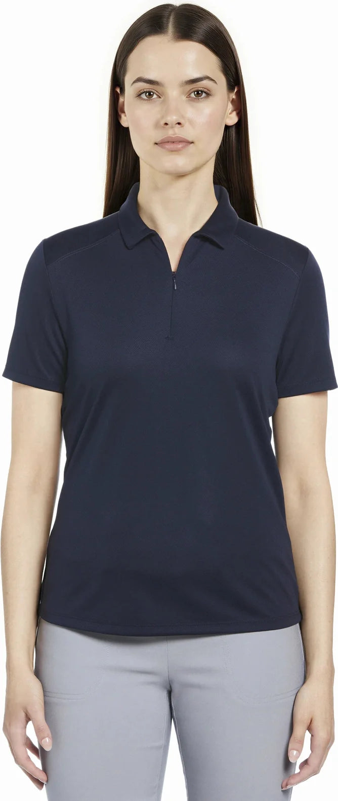 Pga Tour Pgw004 Ladies Short Sleeve Airflux Golf Polo - True Navy - s