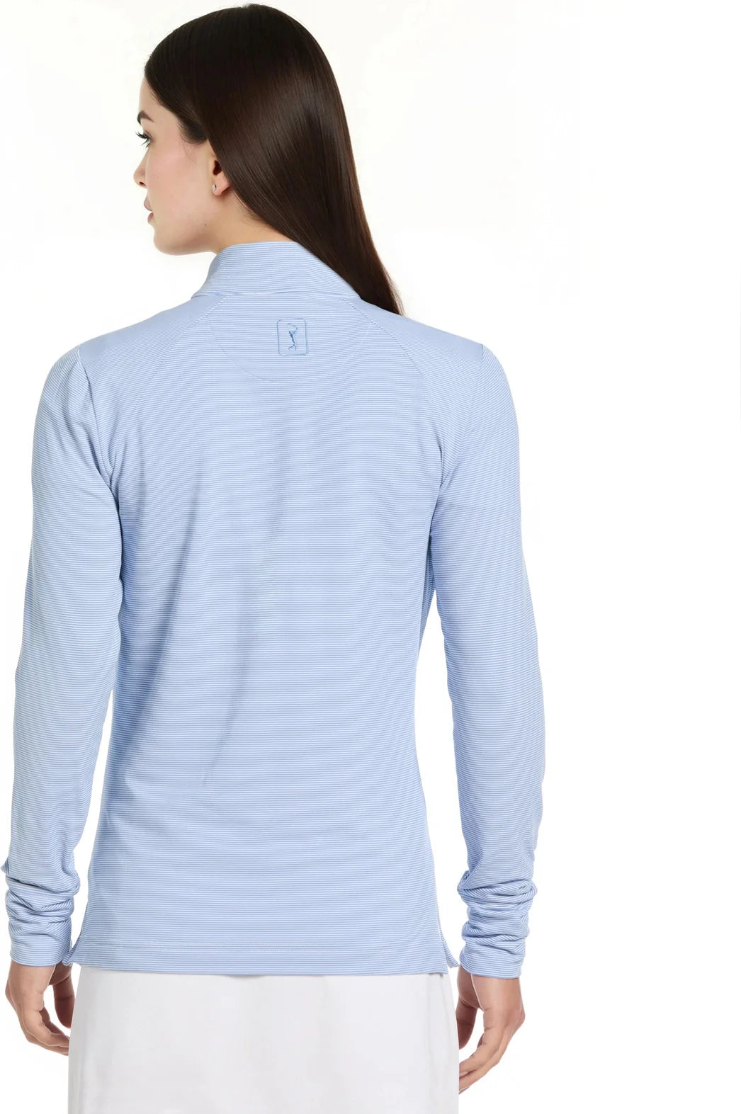Pga Tour Pgw005 Quarter Zip Feeder Stripe Long Sleeve Golf Shirt - Top o the Morning