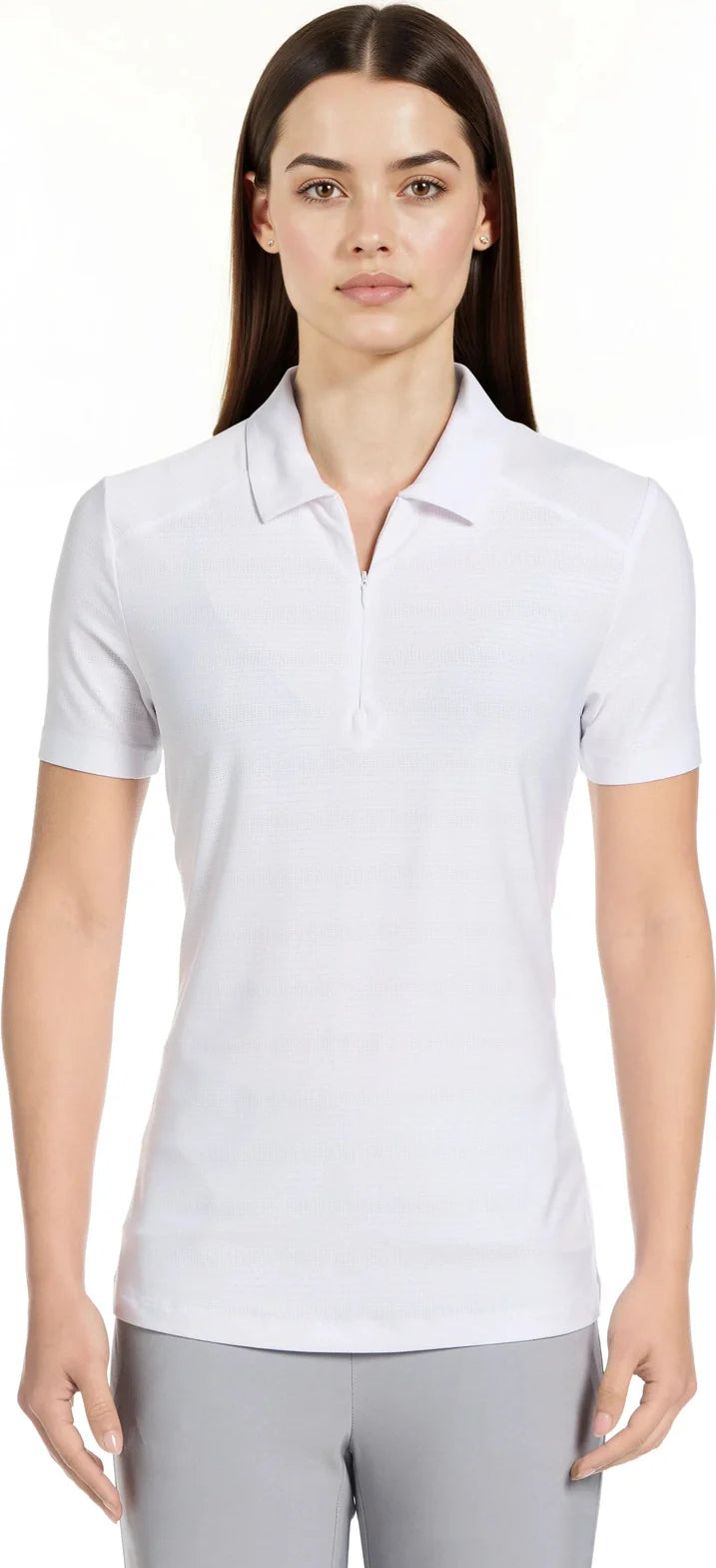 Pga Tour Pgw007 Jaspe Airflux Short Sleeve Golf Polo - Bright White - Ladies s