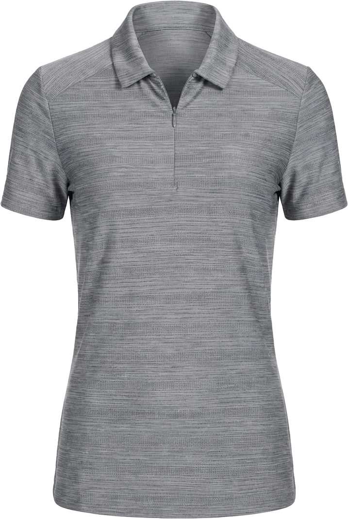 Pga Tour Pgw007 Jaspe Airflux Short Sleeve Golf Polo - Med Flagstone Htr