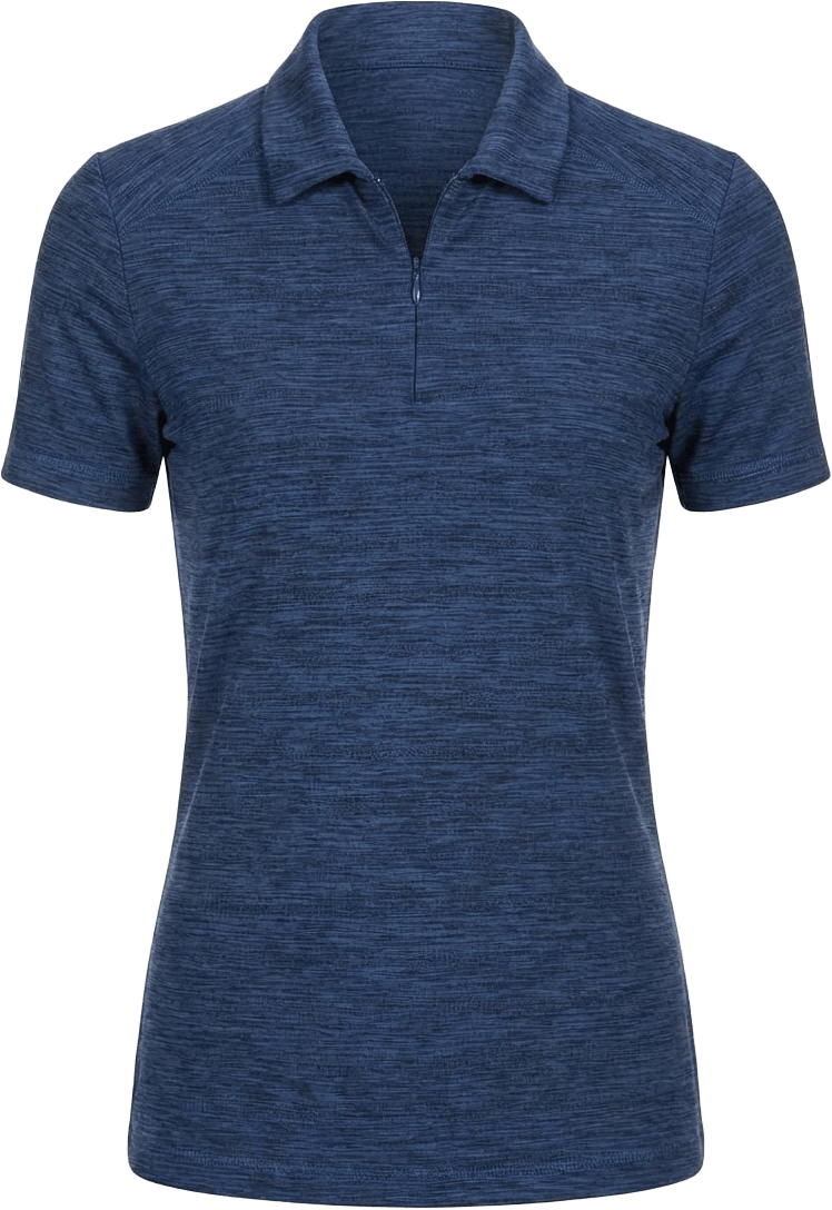 Pga Tour Pgw007 Jaspe Airflux Short Sleeve Golf Polo - Peacoat Htr