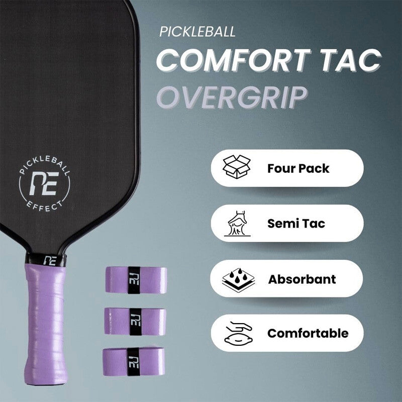 Pickleball Effect Comfort Tac Overgrip (4x) (black)