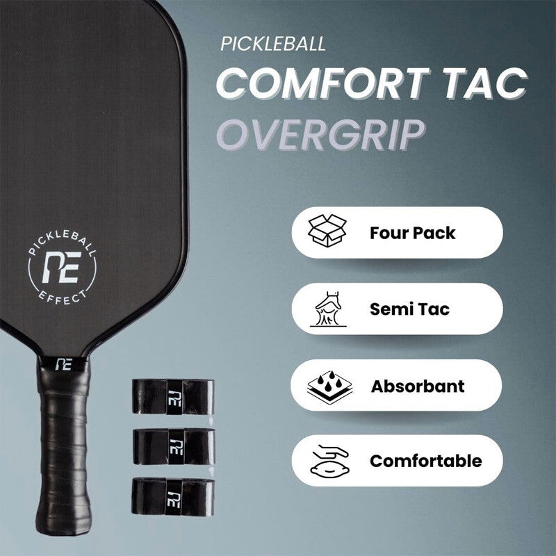 Pickleball Effect Comfort Tac Overgrip (4x) (black)