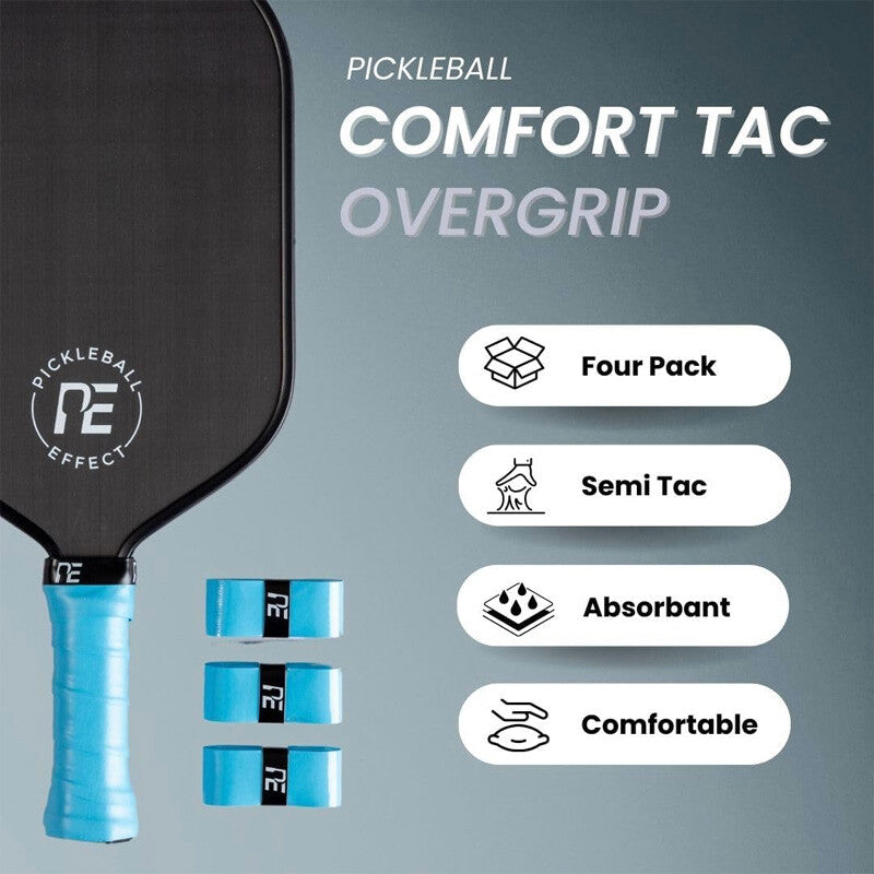 Pickleball Effect Comfort Tac Overgrip (4x) (black)