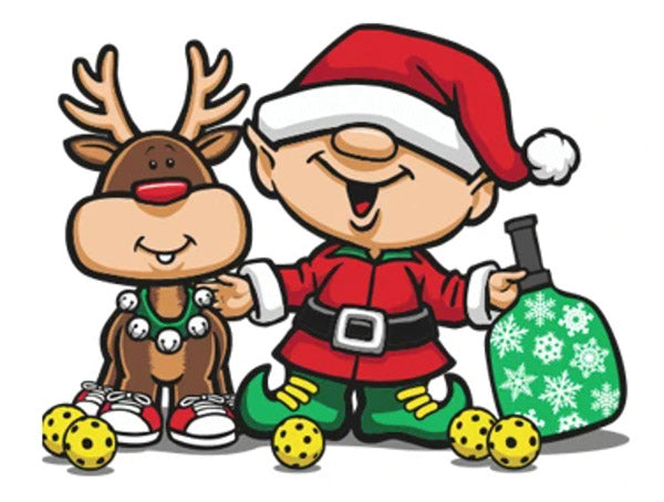 Pickleball Elf Holiday Greeting Cards (8x) - Wht / Os