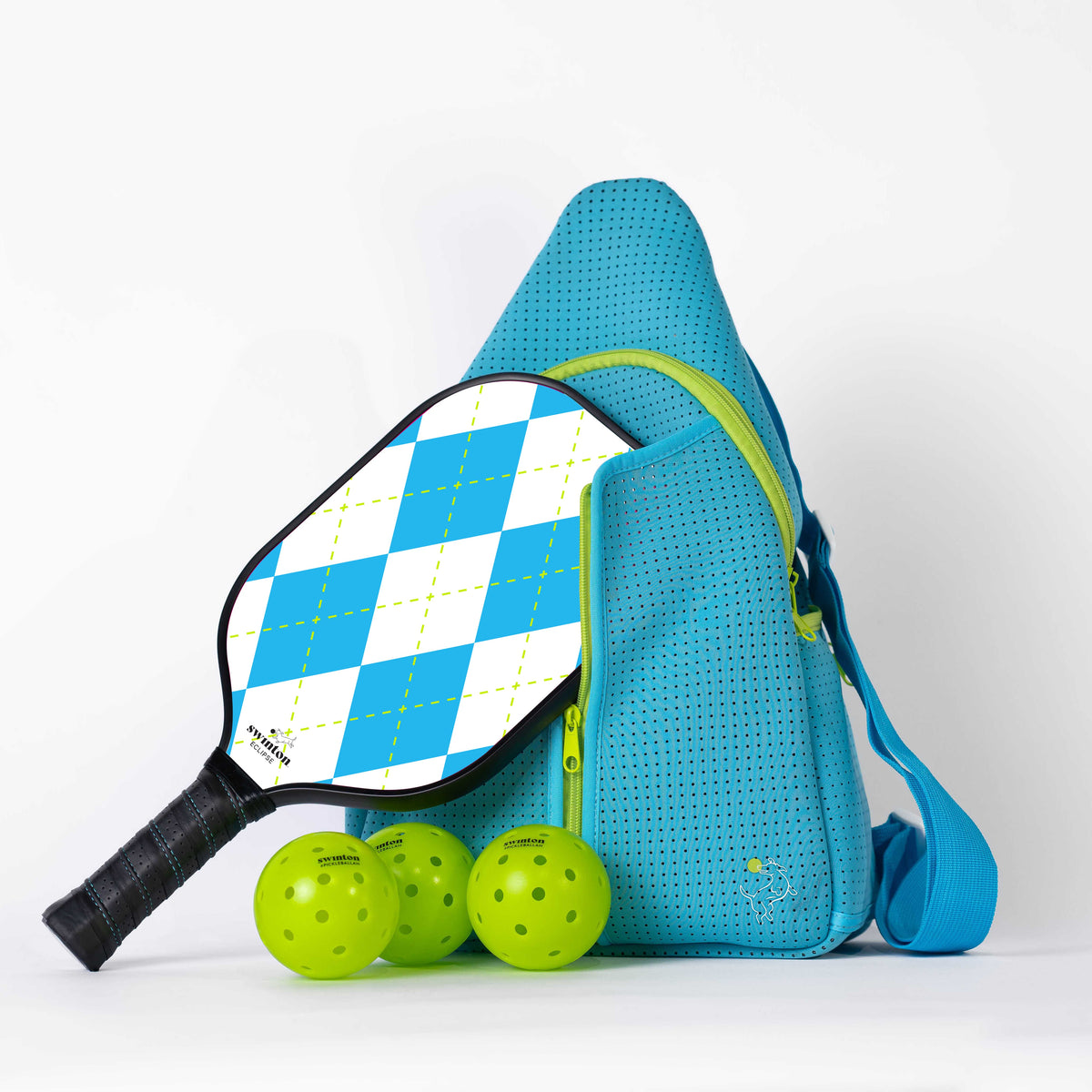 Pickleball Starter Bundle - Blue - Eclipse Paddle - Argyle V.2