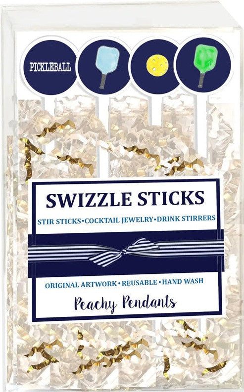 Pickleball Swizzle Sticks (4x) - Nvy / Os