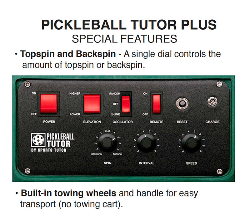 Pickleball Tutor Plus W/ 2 Line Oscillation (battery) - Grn / Os