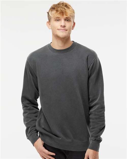 Pigment Black Midweight Pigment-Dyed Crewneck Sweatshirt - PRM3500