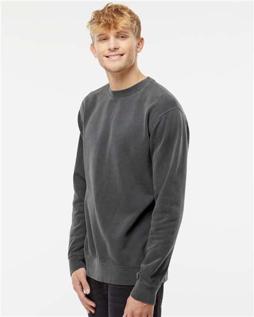 Pigment Black Midweight Pigment-Dyed Crewneck Sweatshirt - PRM3500