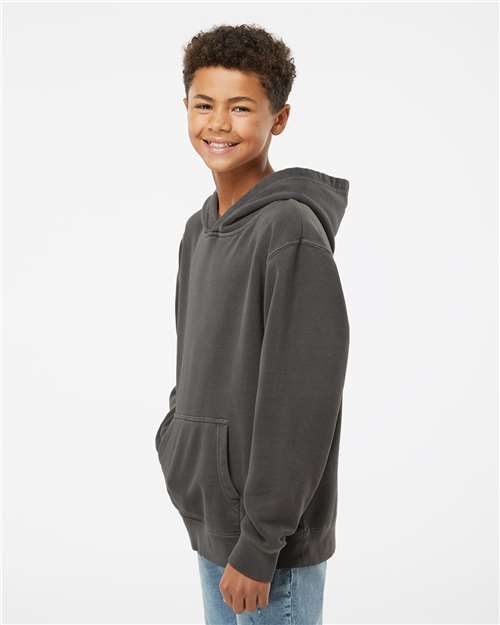 Pigment Black Youth Midweight Pigment-Dyed Hooded Sweatshirt - PRM1500Y