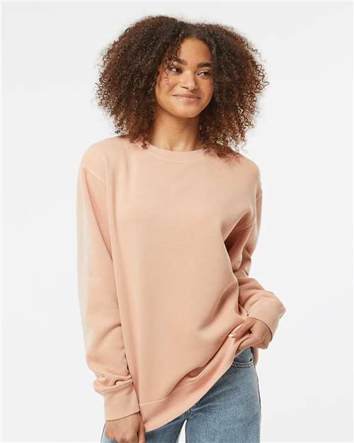 Pigment Dusty Pink Midweight Pigment-Dyed Crewneck Sweatshirt - PRM3500