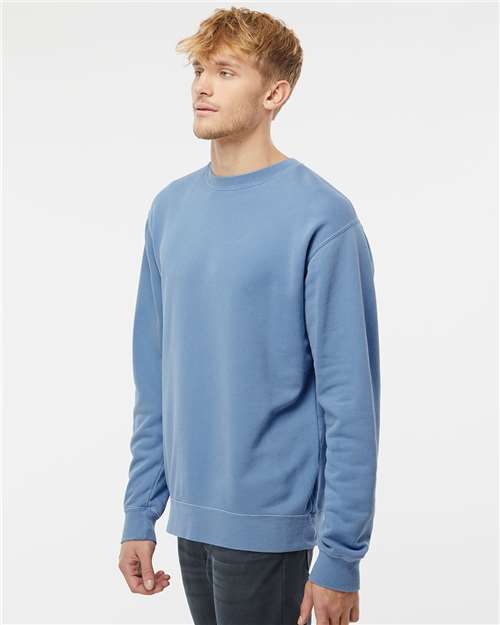 Pigment Light Blue Midweight Pigment-Dyed Crewneck Sweatshirt - PRM3500