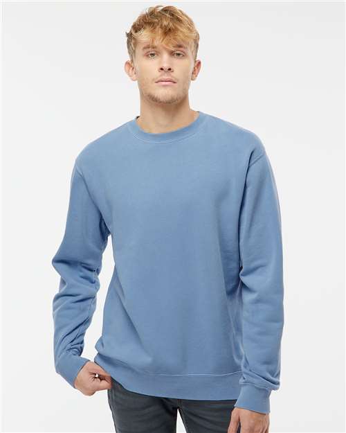 Pigment Light Blue Midweight Pigment-Dyed Crewneck Sweatshirt - PRM3500