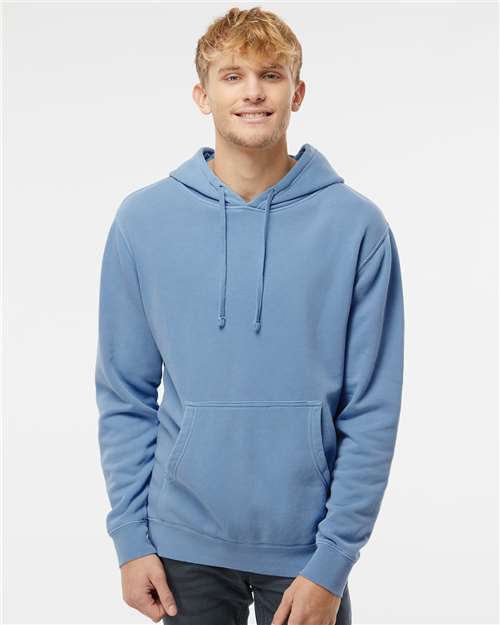 Pigment Light Blue Midweight Pigment-Dyed Hooded Sweatshirt - PRM4500