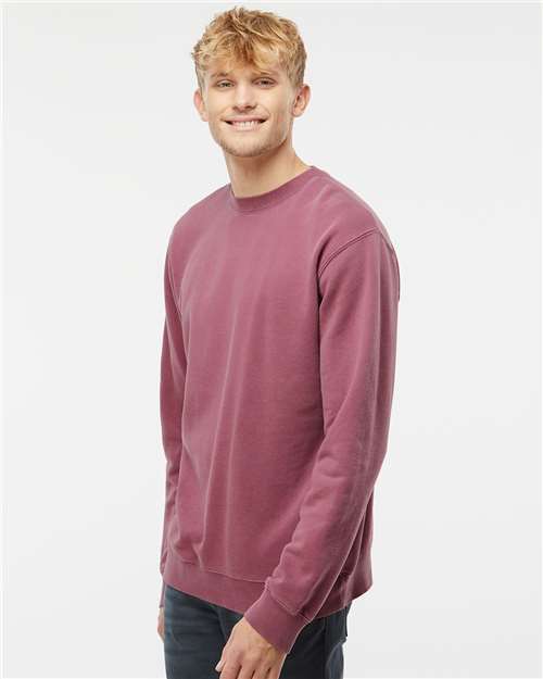 Pigment Maroon Midweight Pigment-Dyed Crewneck Sweatshirt - PRM3500