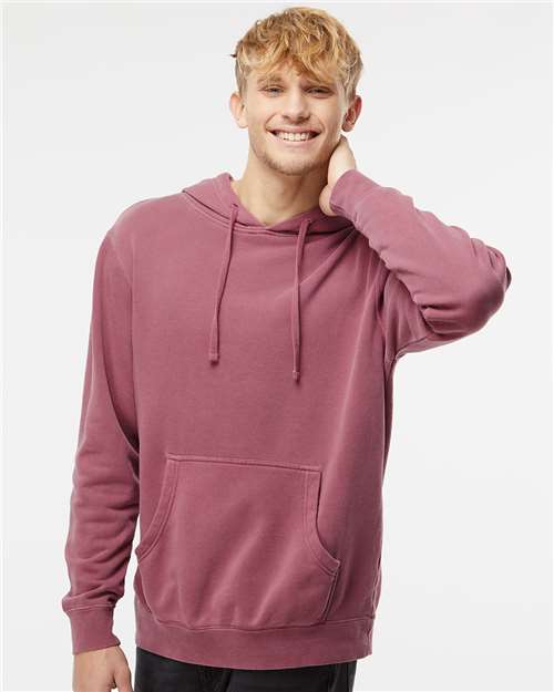 Pigment Maroon Midweight Pigment-Dyed Hooded Sweatshirt - PRM4500
