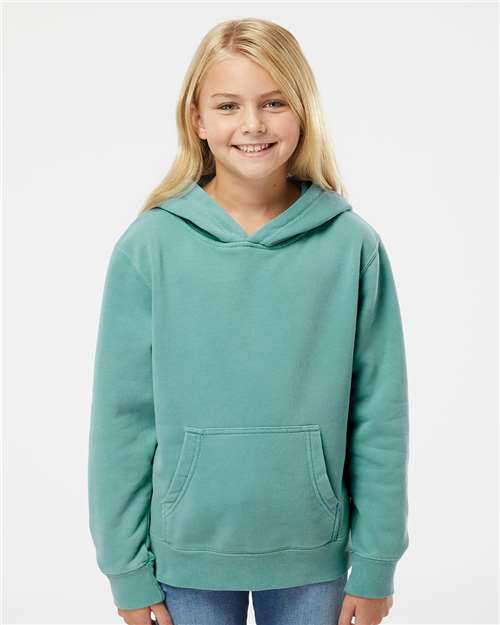 Pigment Mint Youth Midweight Pigment-Dyed Hooded Sweatshirt - PRM1500Y