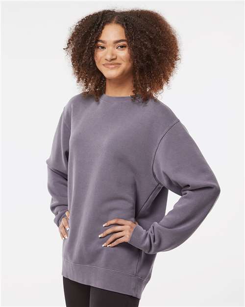 Pigment Plum Midweight Pigment-Dyed Crewneck Sweatshirt - PRM3500