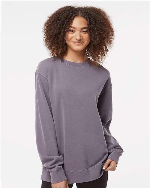 Pigment Plum Midweight Pigment-Dyed Crewneck Sweatshirt - PRM3500